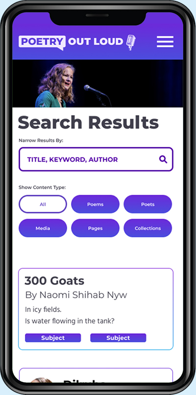 Poetry Out Loud Mobile Search Function